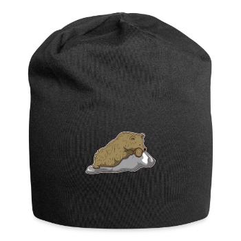 Brown Bear Bear Animal Zoo Animal Park Jungle Gift - Jersey Beanie - black - Front