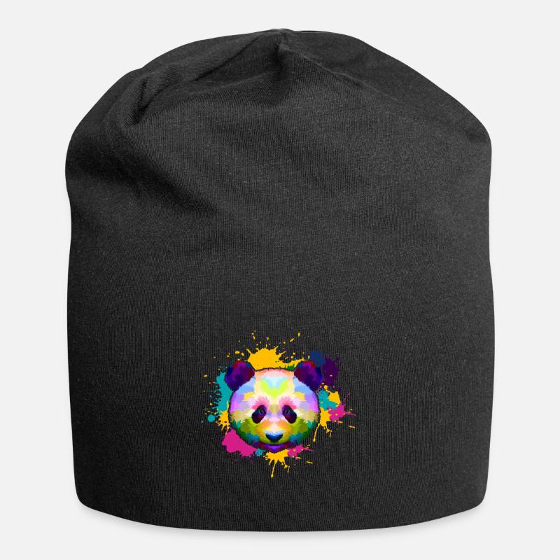 panda - Jersey Beanie - black
