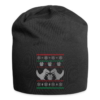 Noël moche dinosaures de Noël dinosaures - Bonnet en jersey - noir - Devant
