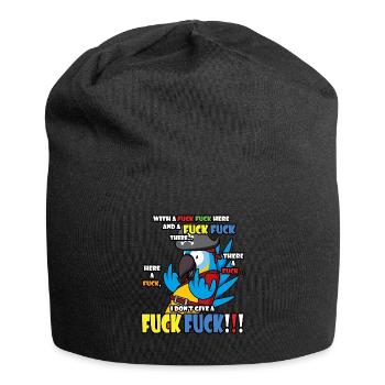 Lustiger sarkastischer Papagei mit Mittelfinger - Jersey-Beanie - Schwarz - Vorne