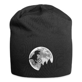 Dino Bicycle Flying Moon - Jersey Beanie - black - Front