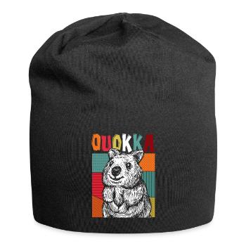 Quokka Lieblingstier - Jersey-Beanie - Schwarz - Vorne