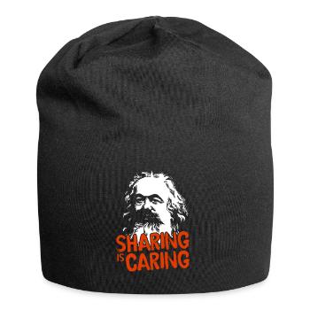 Sharing is caring Karl Marx Sozialistisch Politik - Jersey-Beanie - Schwarz - Vorne