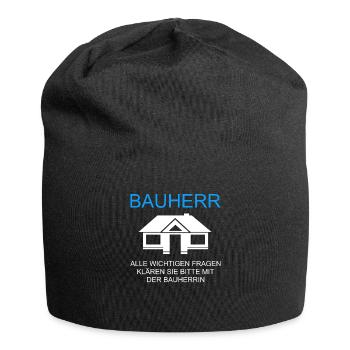 Bauherr Geschenk Richtfest Hausbau Bau - Jersey-Beanie - Schwarz - Vorne