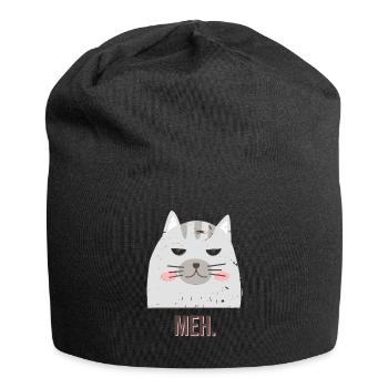 Meh Sad Cat T-Shirt - Jersey-Beanie - Schwarz - Vorne