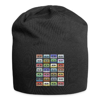 Cassettes 80s 90s - 80s 90s Retro Music Gift - Jersey Beanie - black - Front
