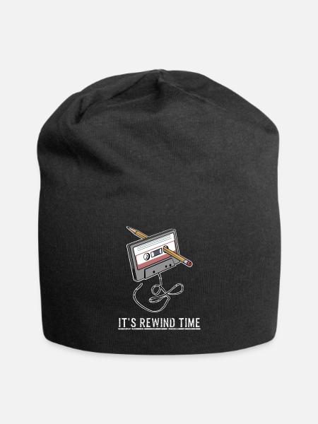Kassetten 80er 90er - 80s 90s Retro Musik Geschenk - Jersey-Beanie - Schwarz