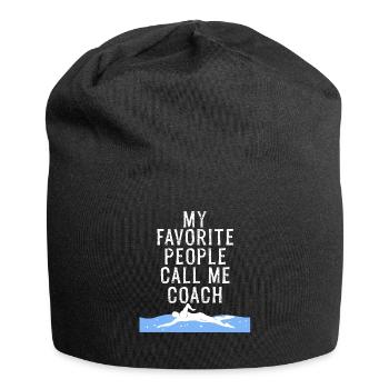 Swimming instructor swimming coach gift swimmer - Jersey Beanie - black - Front