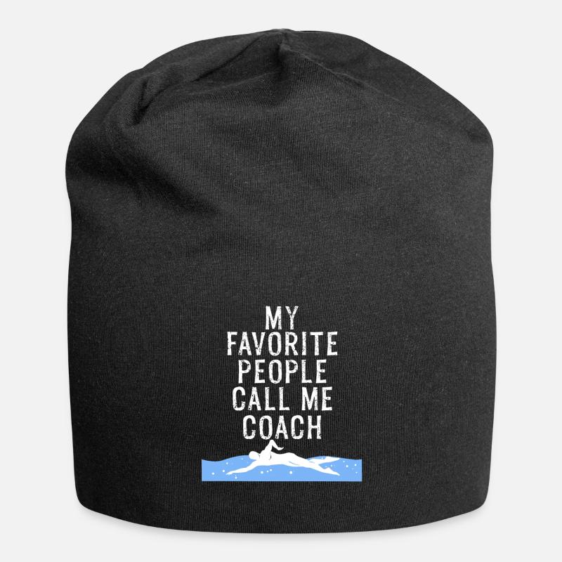 Schwimmlehrer Schwimmtrainer Geschenk Schwimmer - Jersey-Beanie - Schwarz