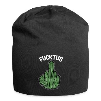 Kaktus Kakteen Fucktus Mittelfinger Stinkefinger - Jersey-Beanie - Schwarz - Vorne