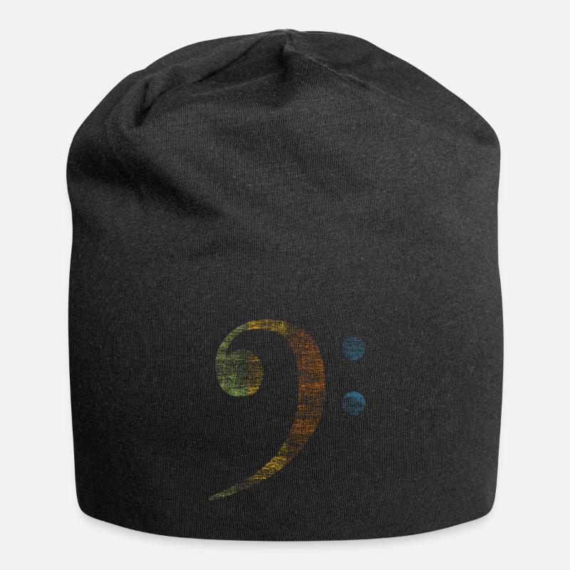 Bass clef music - Jersey Beanie - black