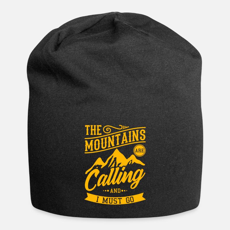 Berge - Jersey-Beanie - Schwarz