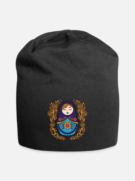 Matryoshka Matryoshka Poupée Russe Russie - Bonnet en jersey - noir