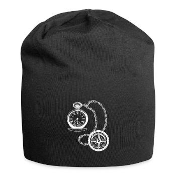 Taschenuhr Uhr Zeit Kompass Richtung Alt Geschenk - Jersey-Beanie - Schwarz - Vorne
