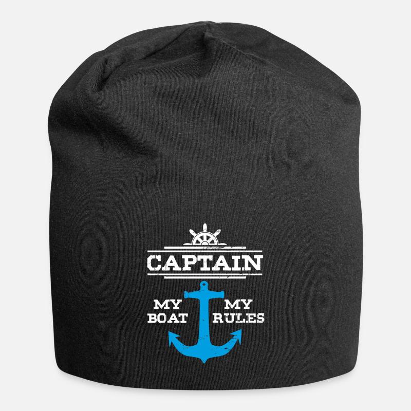 Sailing captain ship gift idea gift - Jersey Beanie - black