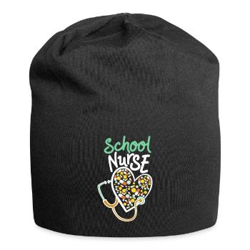Krankenschwester Design, medizinische Grafik, Krankenschwester Anerkennung - Jersey-Beanie - Schwarz - Vorne