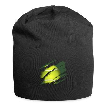 Tennis product, Tennis Tee, Tennis Ball print - Jersey Beanie - black - Front