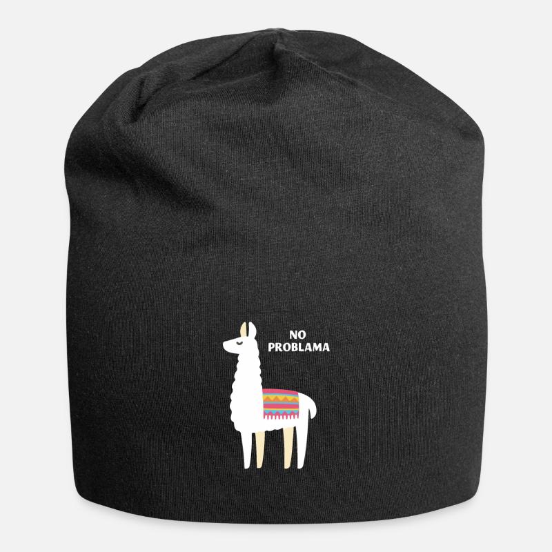 Llama animal - Jersey Beanie - black