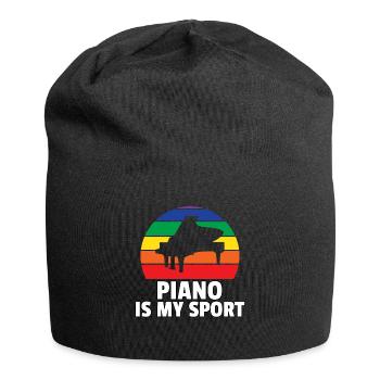 Klavier Piano Pianist Musiker Musik Flügel Spieler - Jersey-Beanie - Schwarz - Vorne
