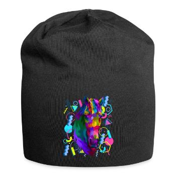 Pferd Lieblingstier - Jersey-Beanie - Schwarz - Vorne