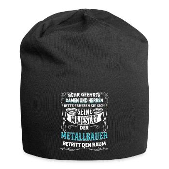 Metallbauer Metaller Metall Metallbau Geschenk - Jersey-Beanie - Schwarz - Vorne