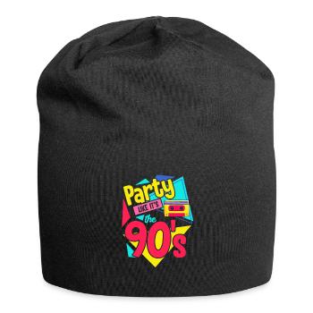 90s Party Cassette 90s Retro Gift - Jersey Beanie - black - Front