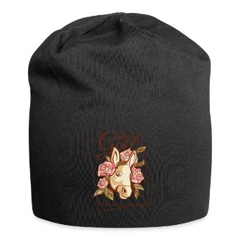 Esel Maultier Muli Blumen Mädchen Burro Geschenk - Jersey-Beanie - Schwarz - Vorne