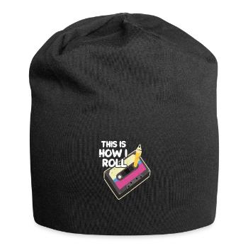 90er Jahre - Jersey-Beanie - Schwarz - Vorne