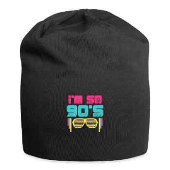 90er Jahre - Jersey-Beanie - Schwarz - Vorne