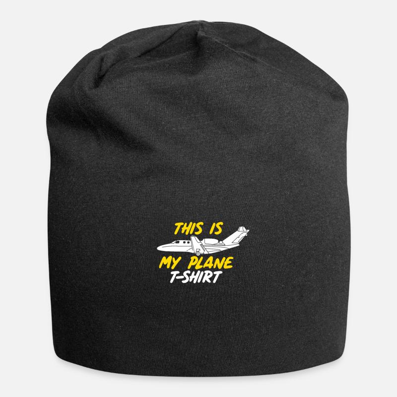 PILOT / AVIATION: Plane T-shirt - Jersey Beanie - black