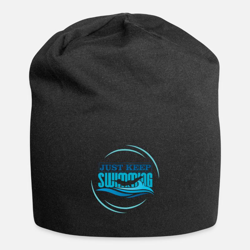 Continuez à nager en anglais - Bonnet en jersey - noir