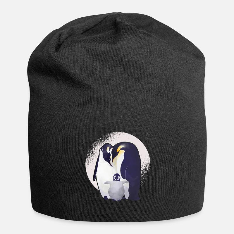 Pinguin - Jersey-Beanie - Schwarz