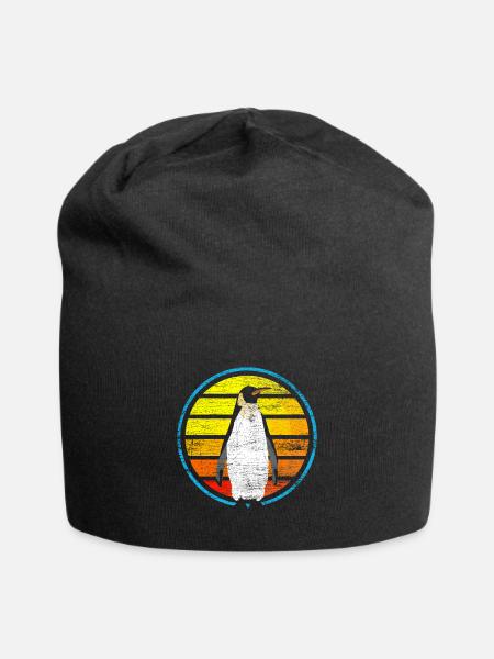 Pinguin - Jersey-Beanie - Schwarz
