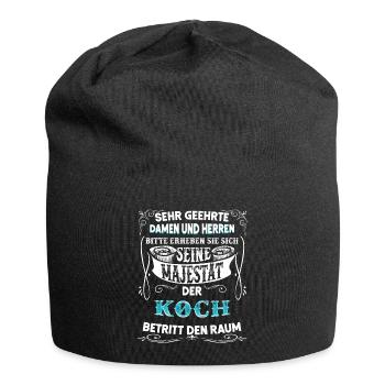 Koch kochen Köchin Chef Chefkoch Hilfskoch Küche - Jersey-Beanie - Schwarz - Vorne