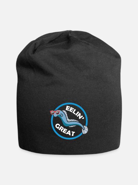 Eel Sea Animal Feeling Great Animal WordPlay - Jersey Beanie - black