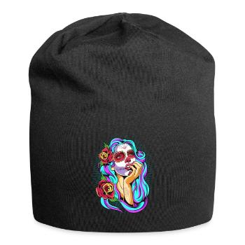 Dia De Los Muertos Mexico Ms. Totenkopf Halloween - Jersey Beanie - black - Front