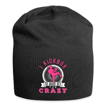 I Kickbox To Burn Off The Crazy Kickboxer Fan Gift - Jersey Beanie - black - Front
