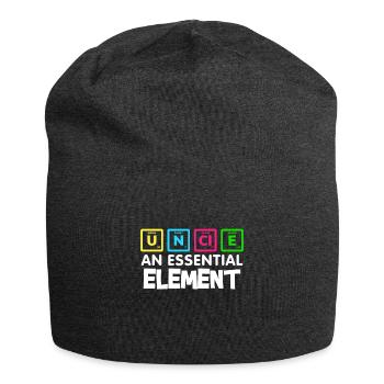 Funny Chemistry Uncle Periodic Table Element - Jersey Beanie - charcoal grey - Front