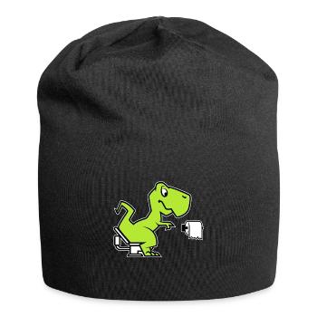 T-Rex Toilette - Jersey-Beanie - Schwarz - Vorne
