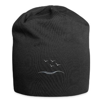 Möwen - Jersey-Beanie - Schwarz - Vorne