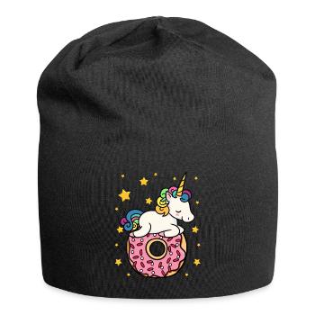 Unicorn Donut - Jersey-Beanie - Schwarz - Vorne