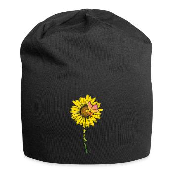 Sonnenblume und Schmetterling Multiple Sklerose - Jersey-Beanie - Schwarz - Vorne