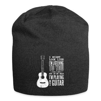 Musicians Guitar Passion Music Guitarist - Jersey Beanie - charcoal grey - Front
