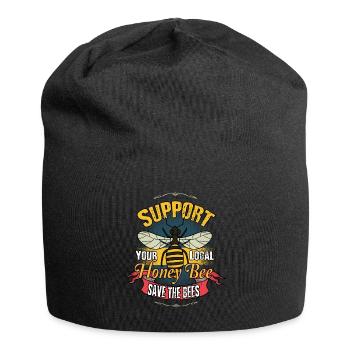 Biene Honig Tier Geschenk - Jersey-Beanie - Schwarz - Vorne