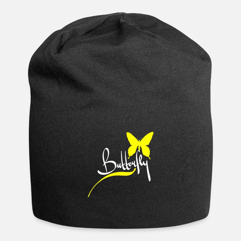 Schmetterling Tier Geschenk - Jersey-Beanie - Schwarz