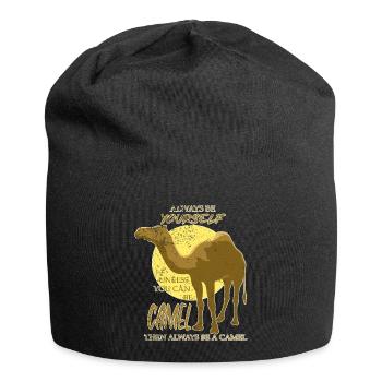 Kamel Tier Geschenk - Jersey-Beanie - Schwarz - Vorne