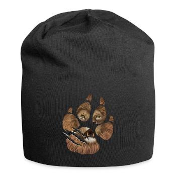 Lion Paw Mighty Lion Geschenkdesign Tierliebhaber - Jersey-Beanie - Schwarz - Vorne