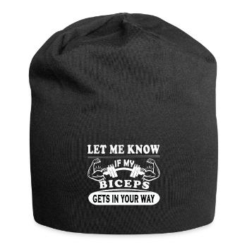 Bizeps Fitness Gym Sport Lustiger Spruch Geschenk - Jersey-Beanie - Schwarz - Vorne