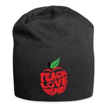 Teach Love Inspire Lehrer Lehrerin Unterrichten - Jersey-Beanie - Schwarz - Vorne