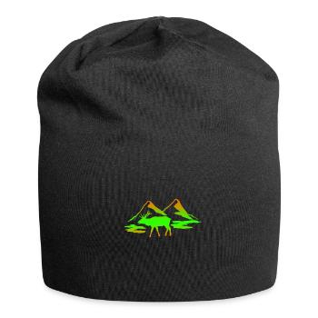 Elch Tier Geschenk - Jersey-Beanie - Schwarz - Vorne